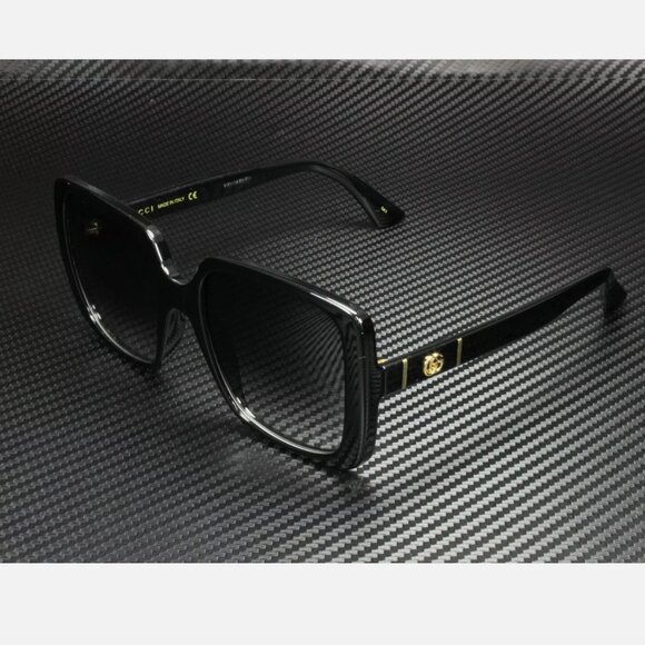 Gucci Black Square Women's Sunglasses 56mm - Picture 1 of 5